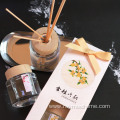 Chinoiserie glass bottle+5pcs black fiber sticks+packing box+fragrance oil